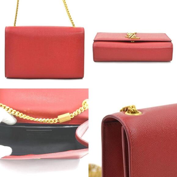 SAINT LAURENT Red Leather Shoulder Bag - Picture 3 of 5